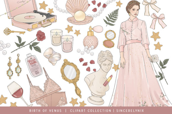 Download Beauty Elegance Pink Venus Clipart - Elegance Collection