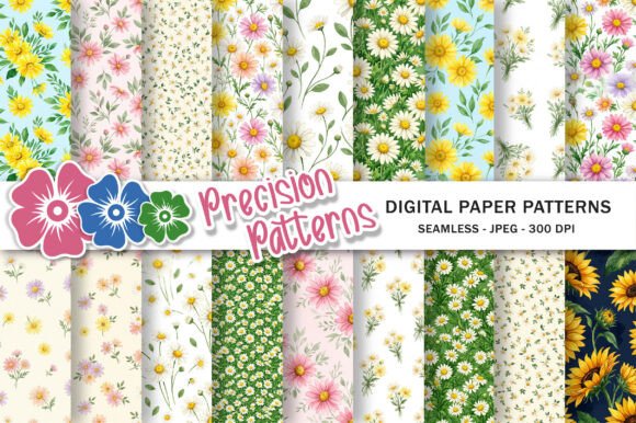 Download Daisy Seamless Pattern Set - Pattern Collection