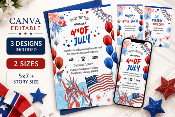 Download 4th of July Invitation Template Canva - Invitation template Collection