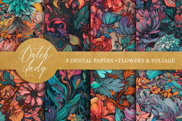 Download Seamless Flowers &amp; Foliage Patterns - Pattern Collection