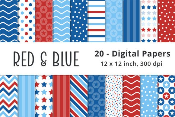 Download Red, White, &amp; Blue Stars Pattern Paper - Pattern Collection